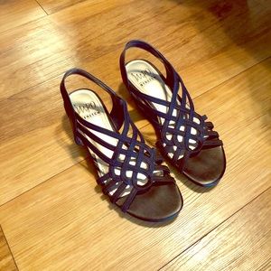 IMPO Stretch Black Strappy Sandals